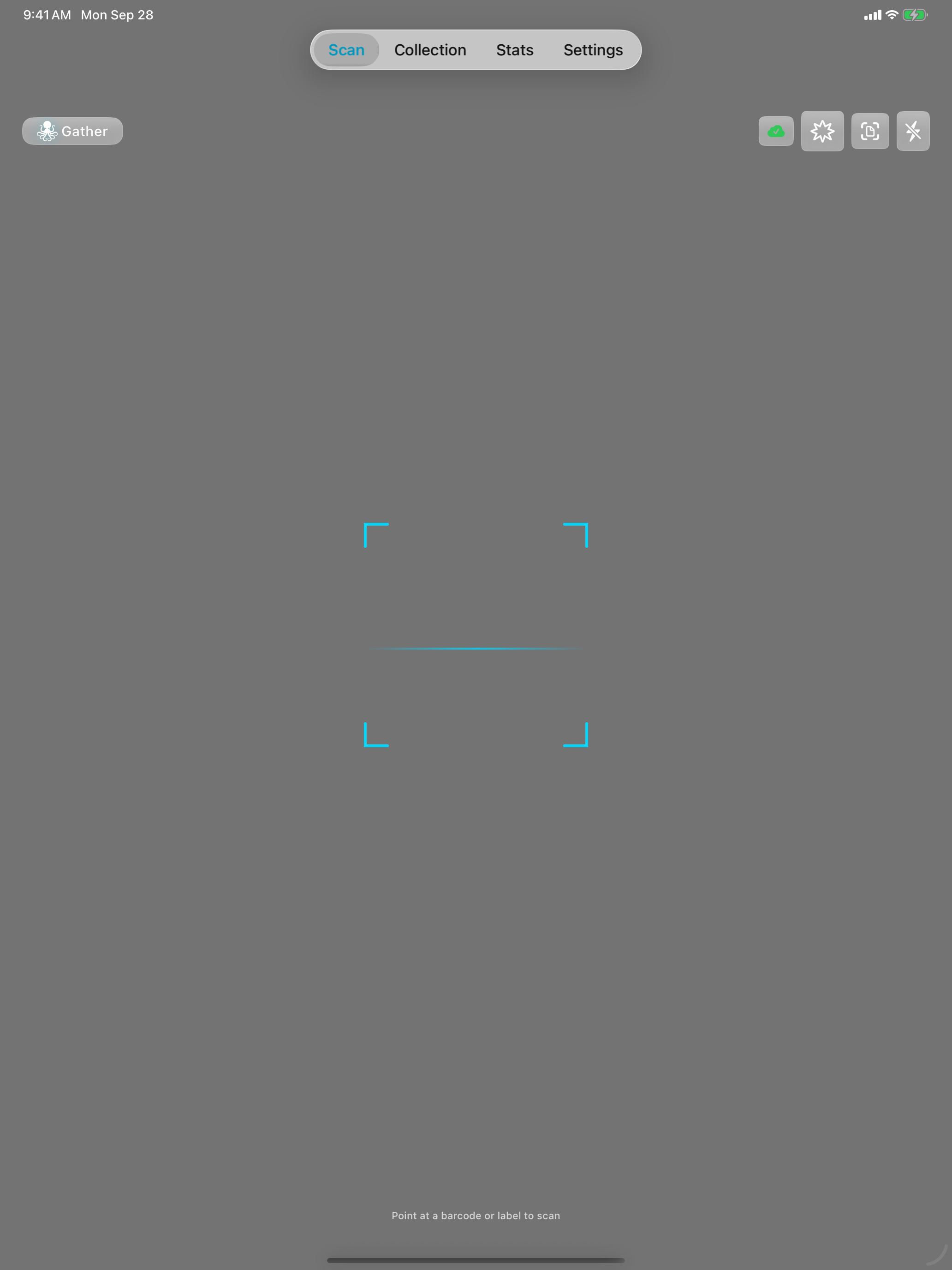 Gather iPad interface