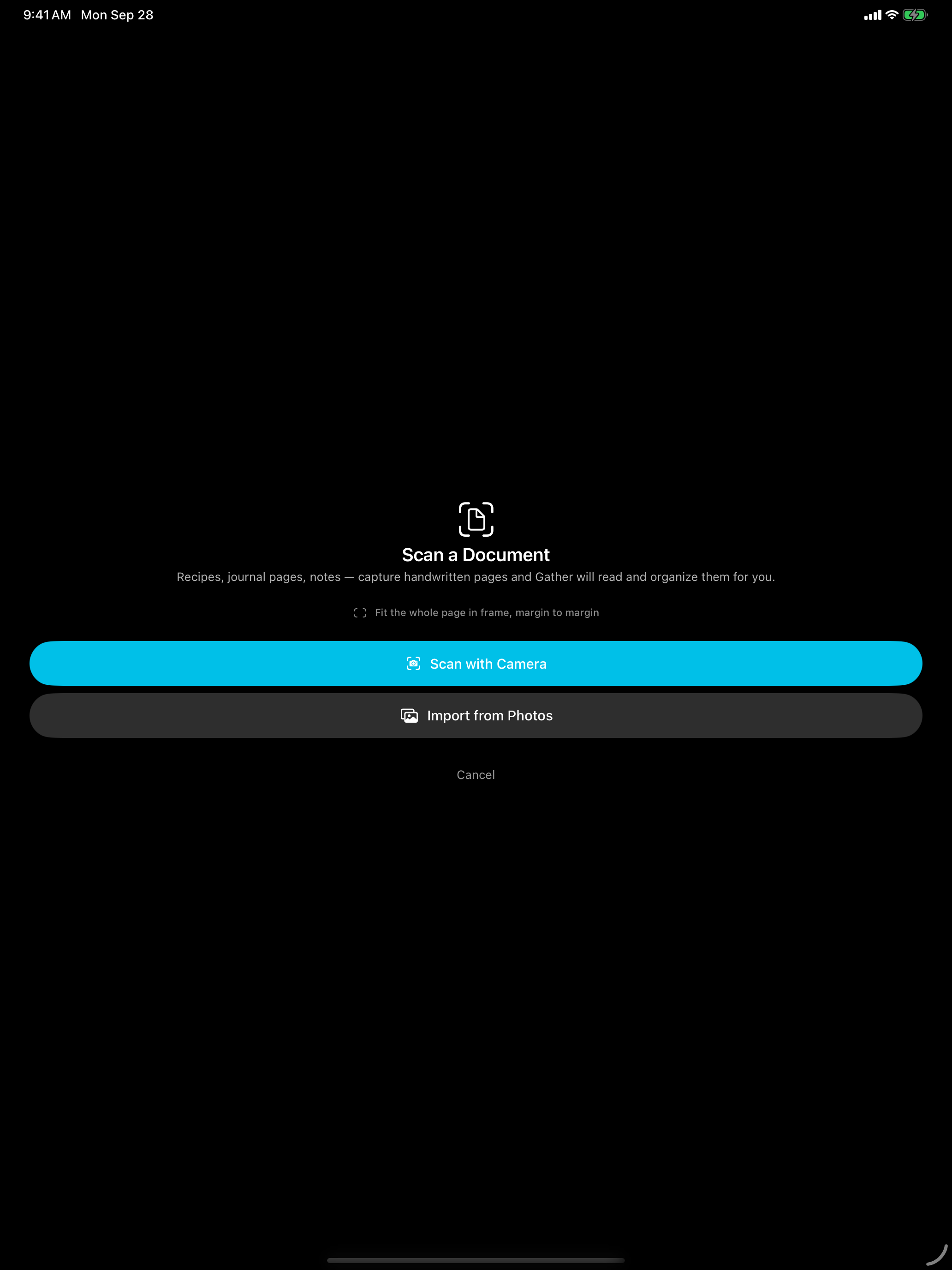 Gather iPad interface