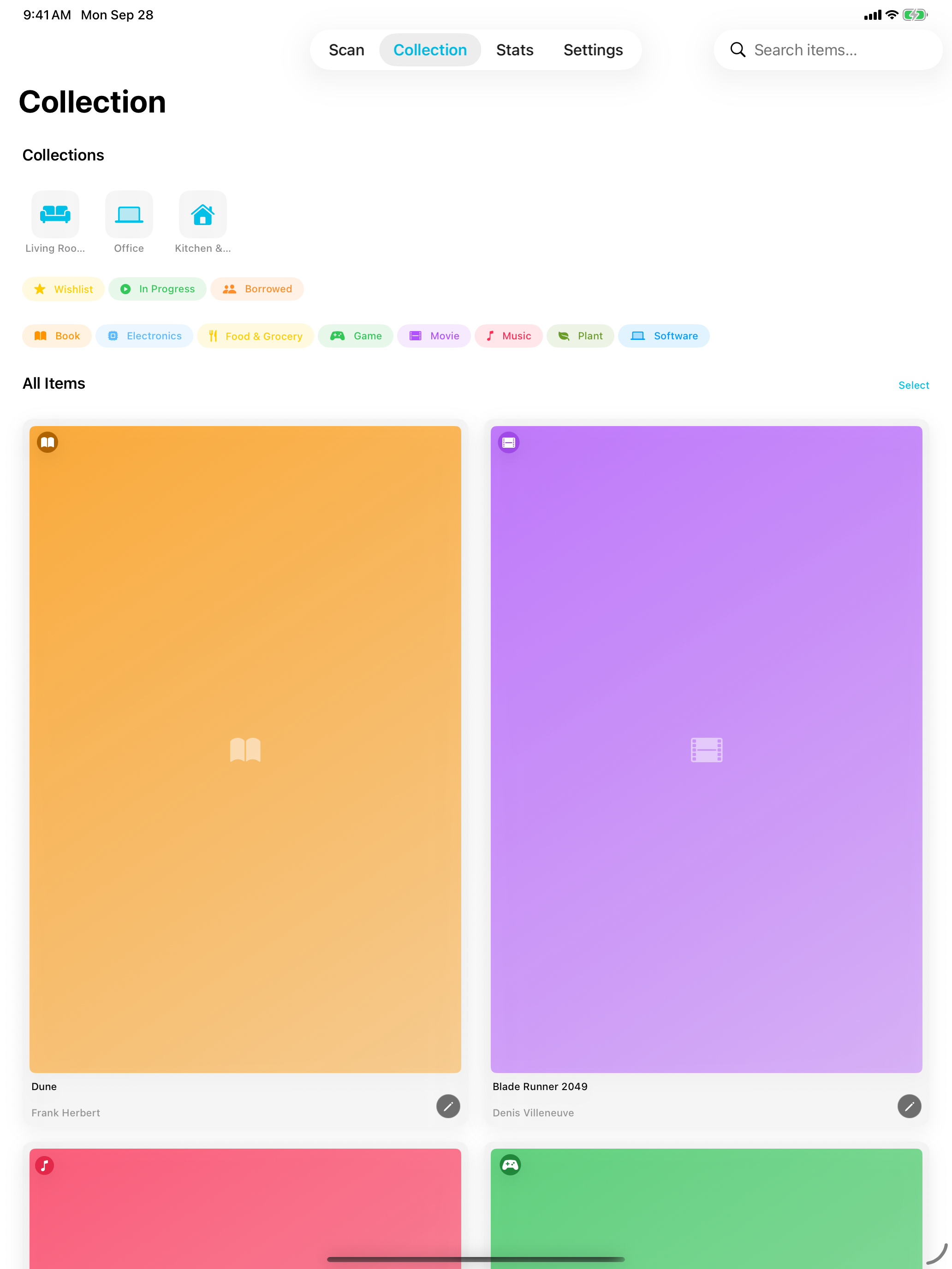 Gather iPad interface