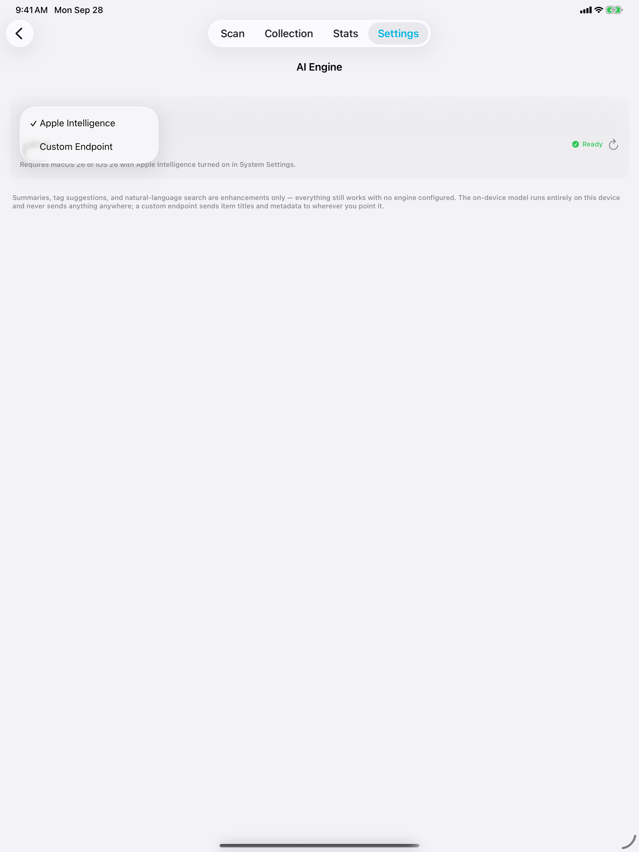 Gather iPad interface