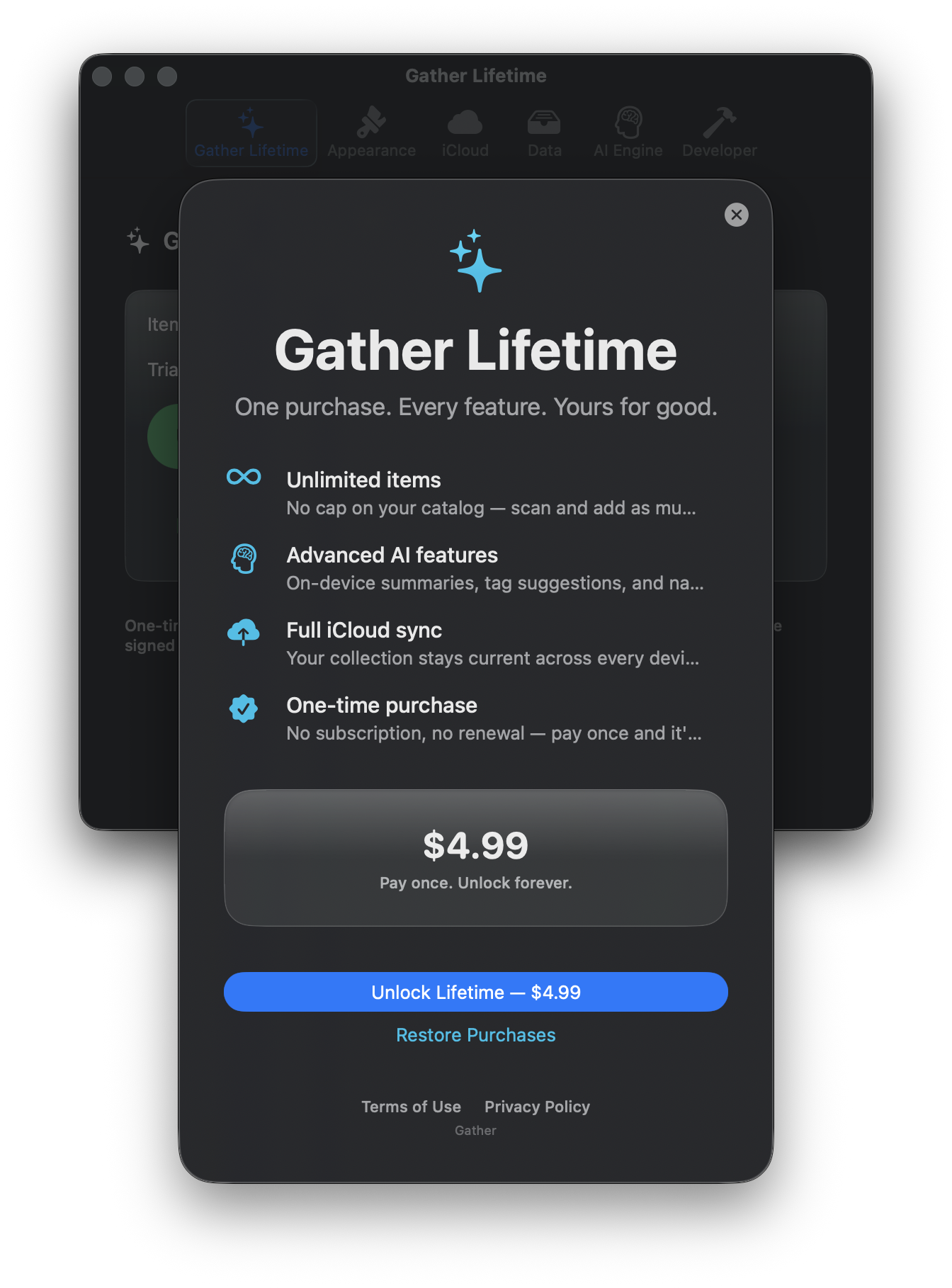 Gather macOS interface