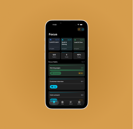 WorkFlo deep focus session timer interface on iOS with productivity metrics
