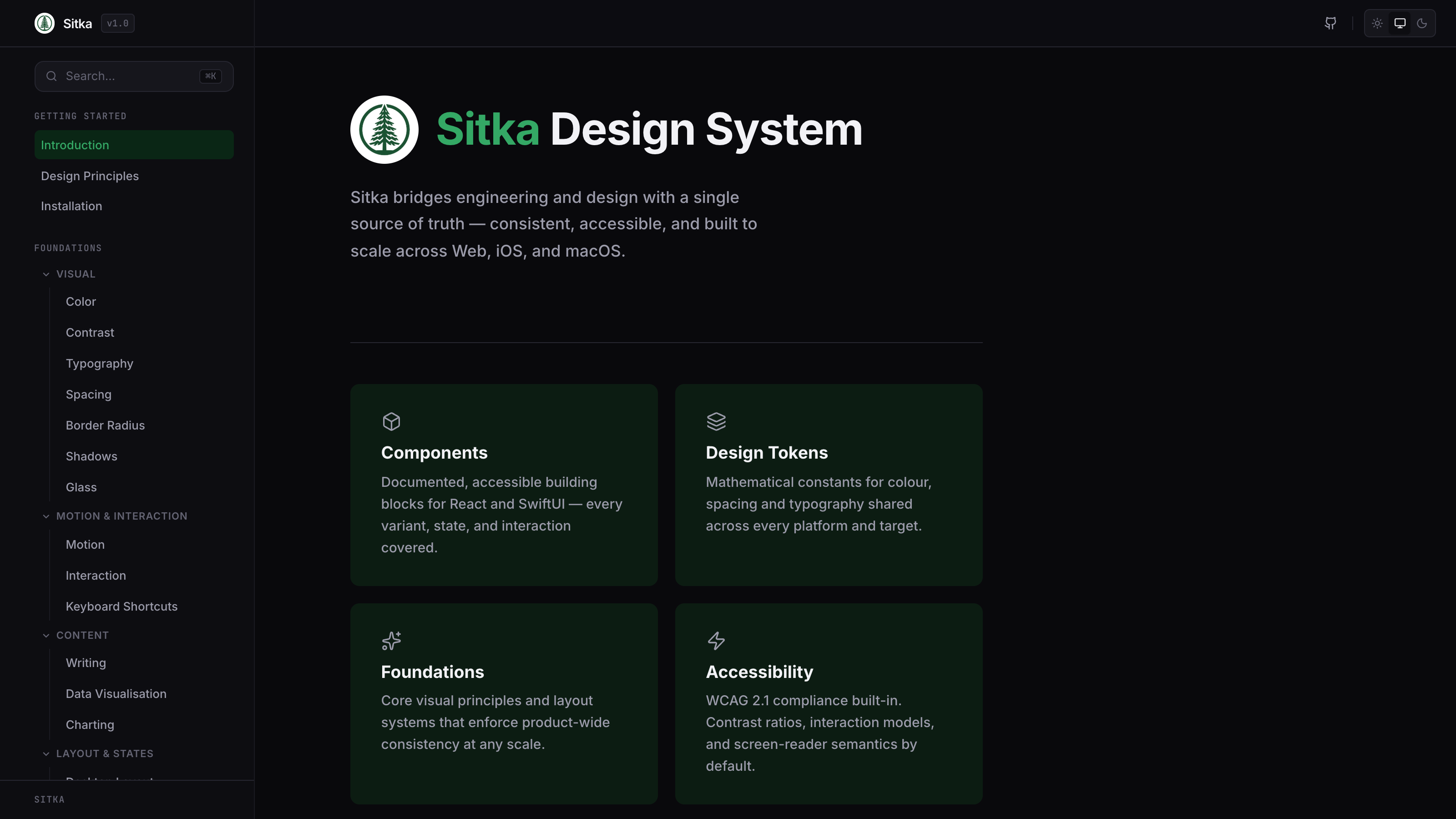 Sitka Design System — introduction