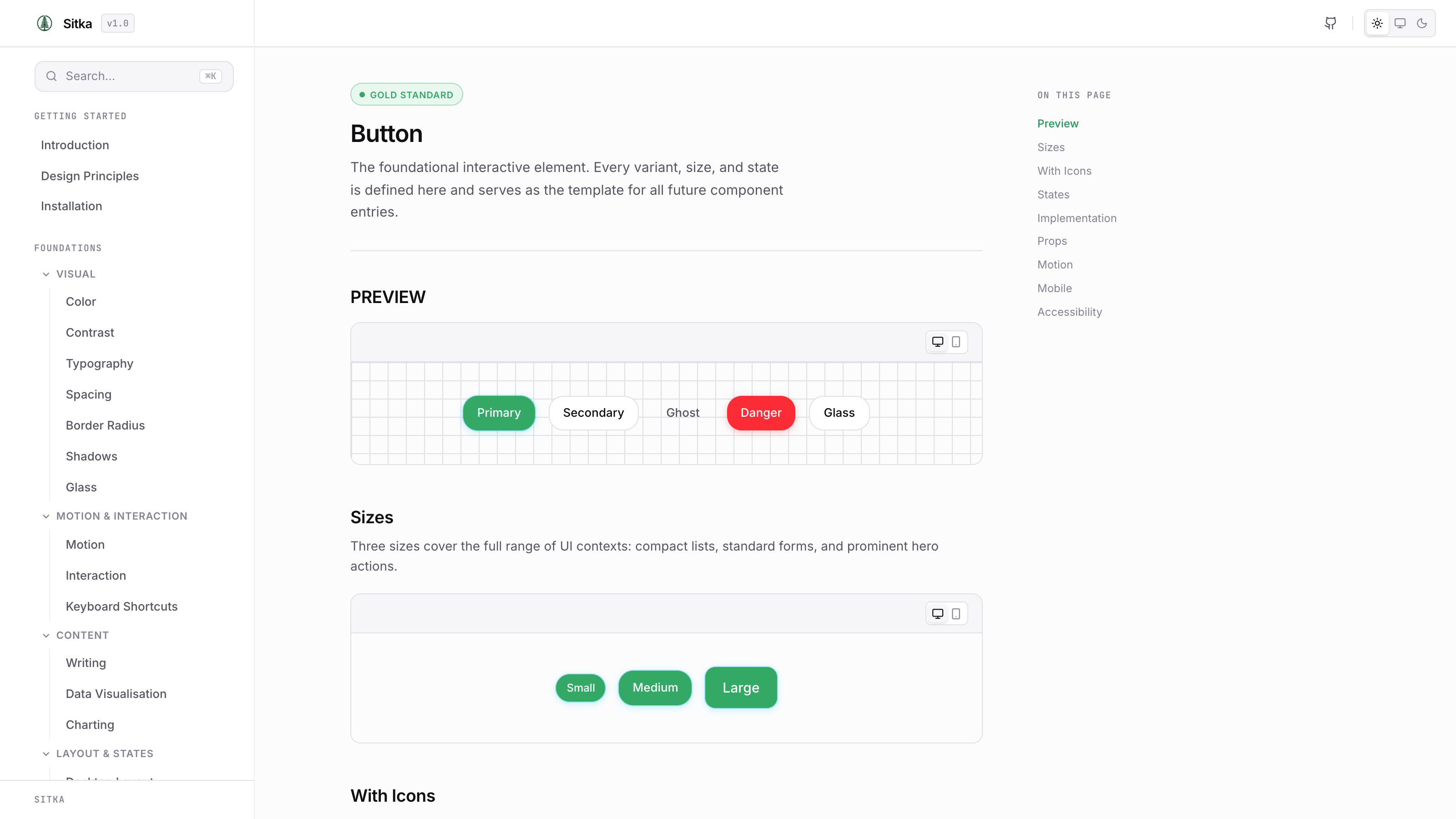 Sitka — button component